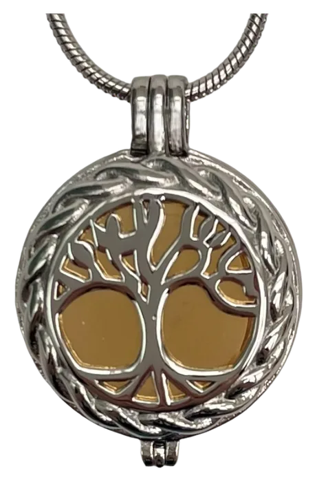 Dije Árbol Dorado Plateado Desmontable · joyería memorial Funera